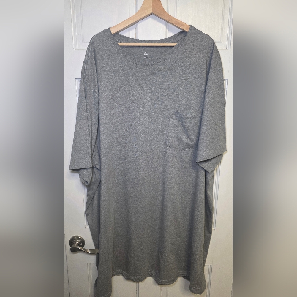 Harbor Bay HB Short Sleeve Tshirt- Men's Big & Tall Size 5XLT Gray